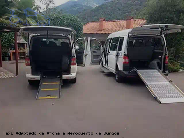 Taxi accesible de Aeropuerto de Burgos a Arona